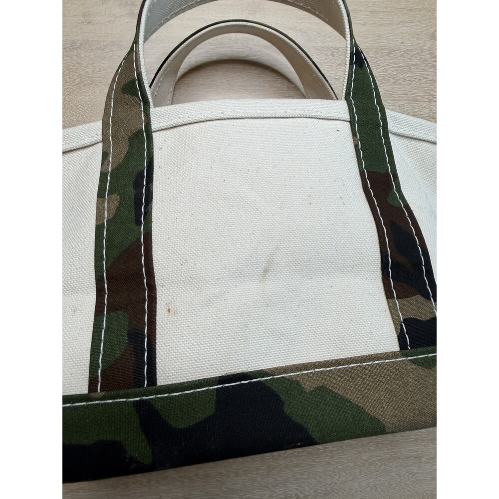 LL Bean Vintage 90s Boat and Tote Bag Mini Camoflauge Trim Y2K Rare - Picture 5 of 10